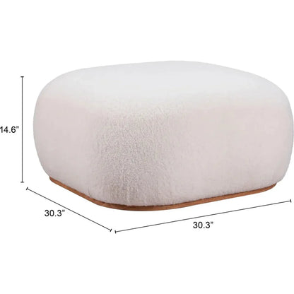 Azua Wood Cream Ottoman