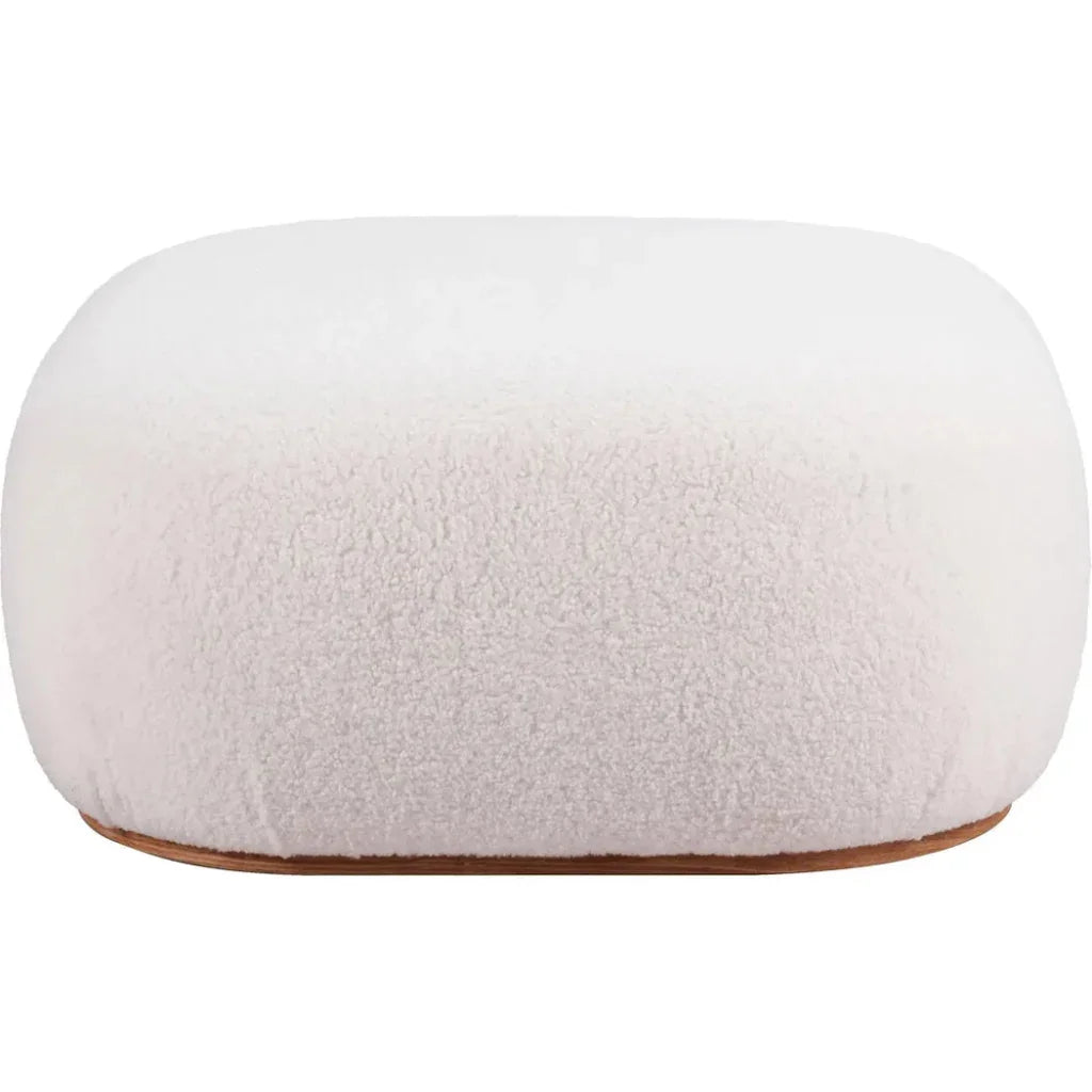 Azua Wood Cream Ottoman