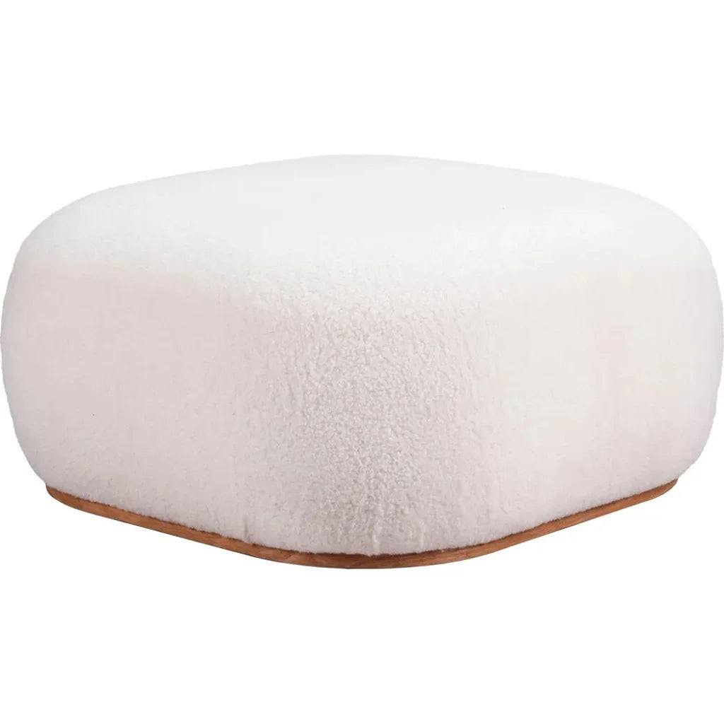 Azua Wood Cream Ottoman