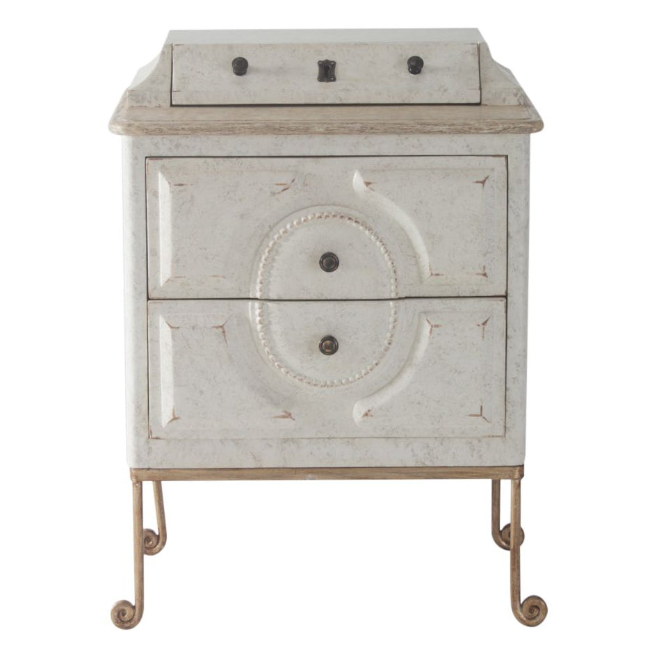 Ansel Three Drawers Wood Nightstand