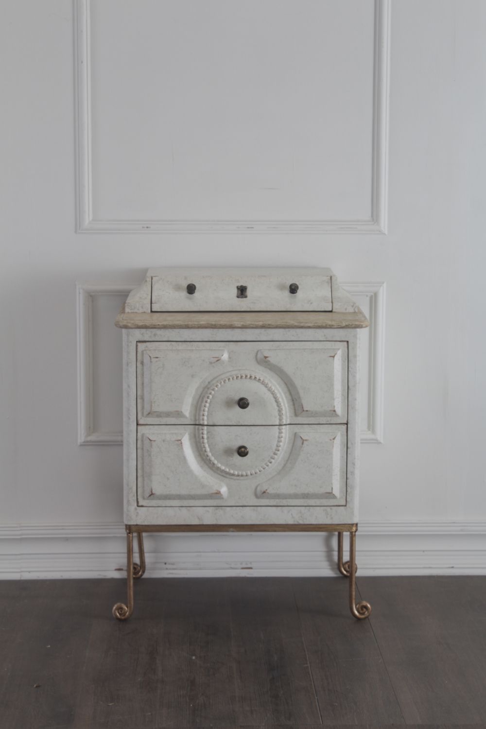 Ansel Three Drawers Wood Nightstand