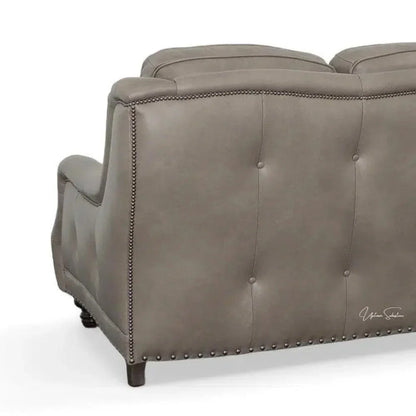 Bach Grey Leather Couch Benchmade In the USA