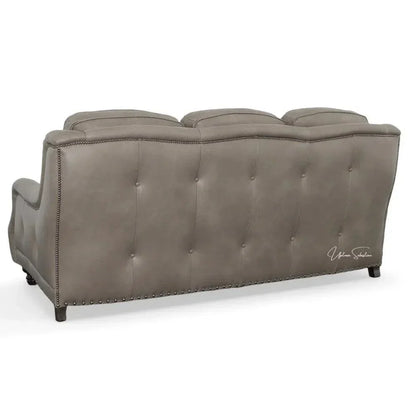 Bach Grey Leather Couch Benchmade In the USA