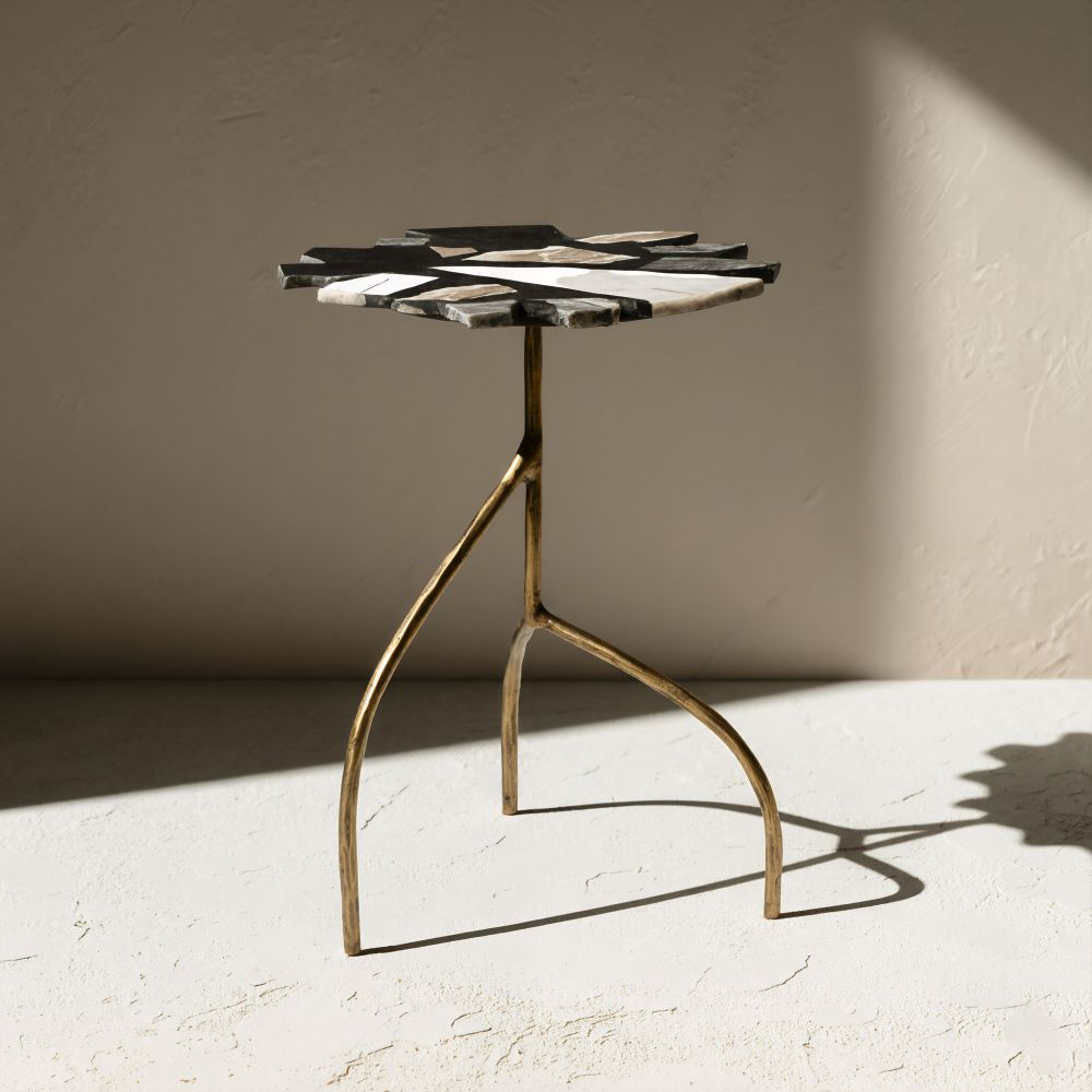 Baia Terrazzo Top Round Side Table
