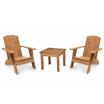 Bainbridge Teak Patio Adirondack Lounge Set 3PC