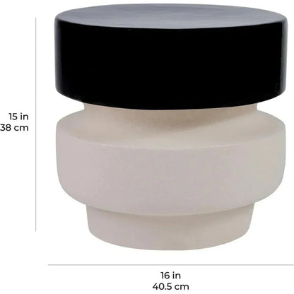 Balance Garden Stool 16" - Black Outdoor End Table