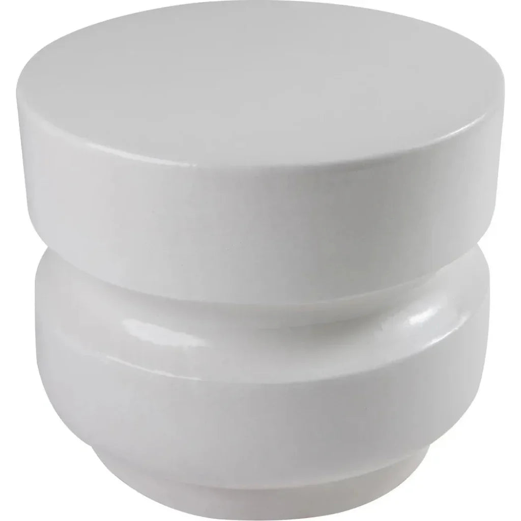 Balance Garden Stool 18" - White Outdoor End Table