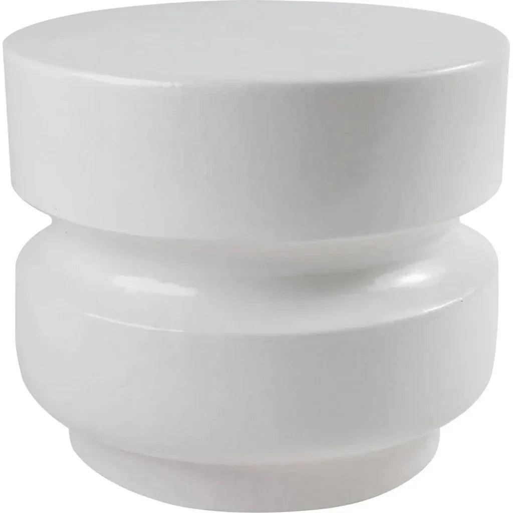 Balance Garden Stool 18" - White Outdoor End Table