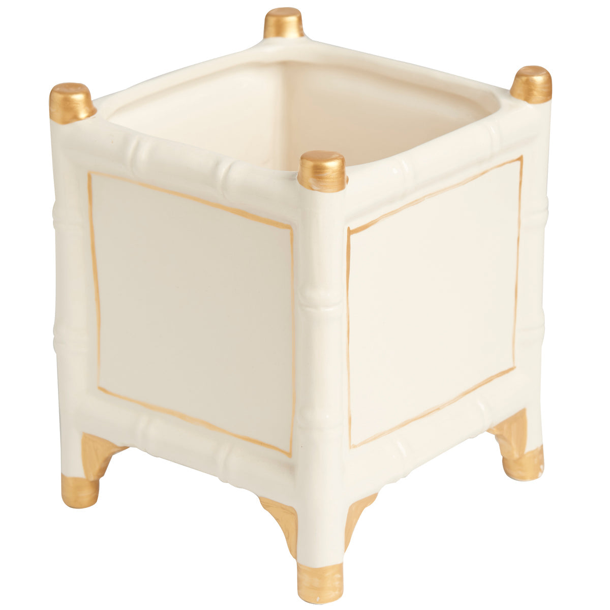 Bamboo Pattern Ceramic Cachepot 2PC