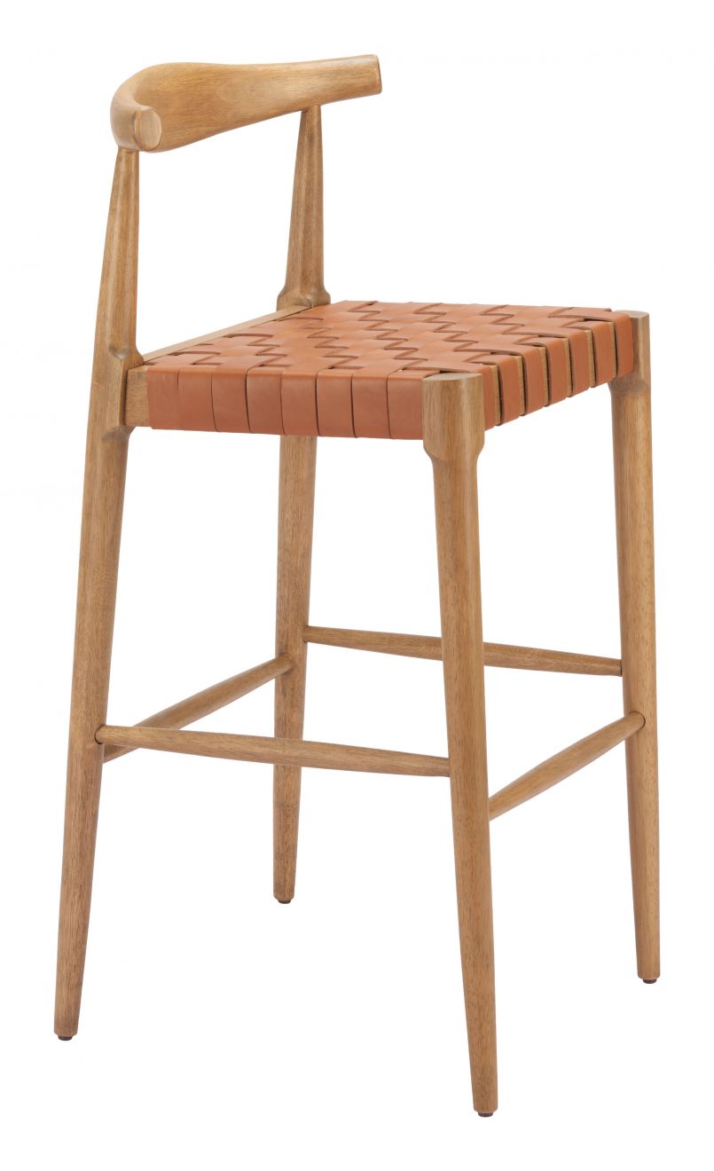Bandani Tan Leather Barstool