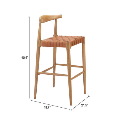 Bandani Tan Leather Barstool