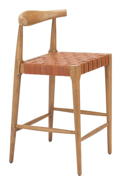 Bandani Tan Leather Counter Stool
