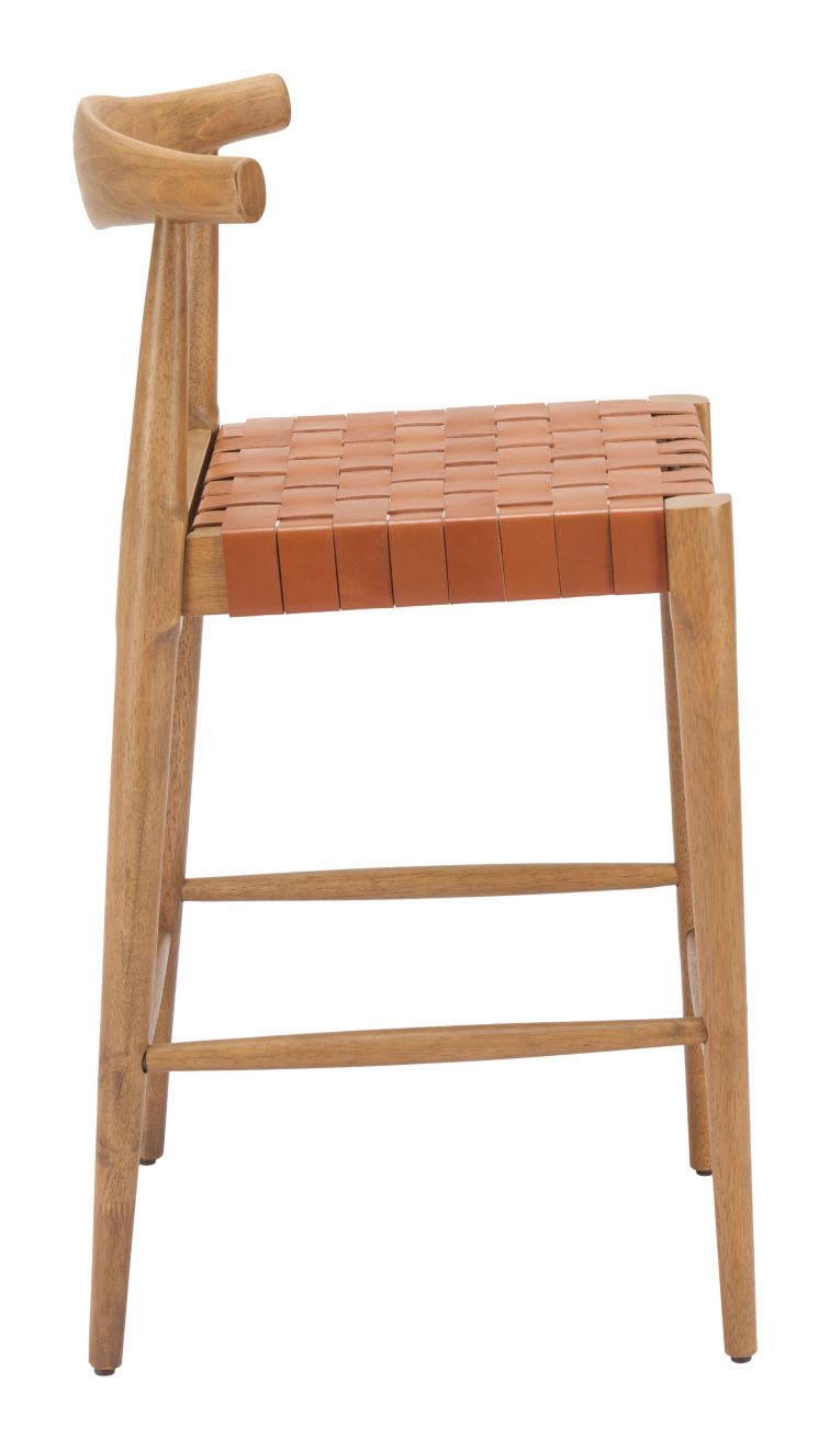 Bandani Tan Leather Counter Stool