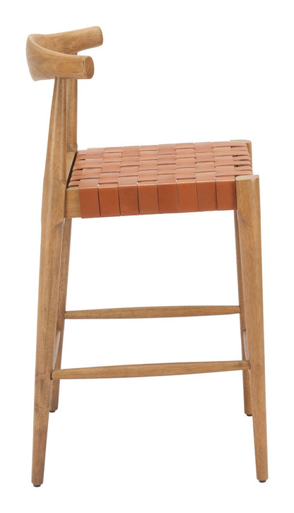 Bandani Tan Leather Counter Stool