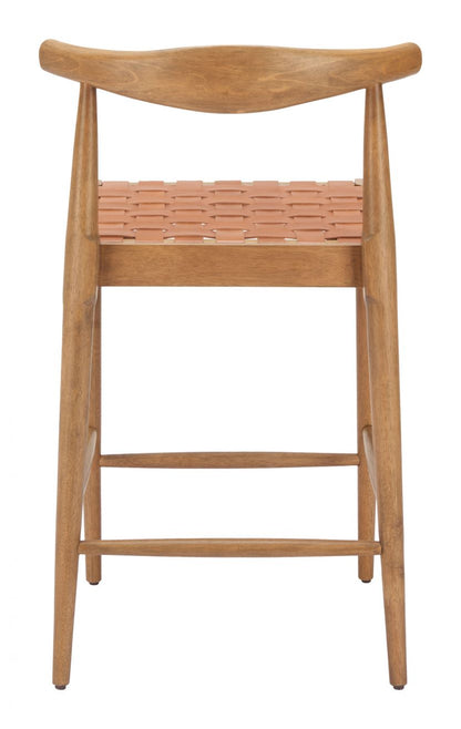 Bandani Tan Leather Counter Stool