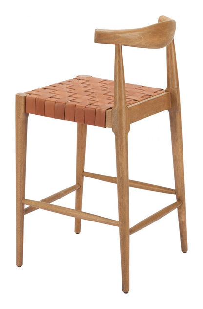 Bandani Tan Leather Counter Stool