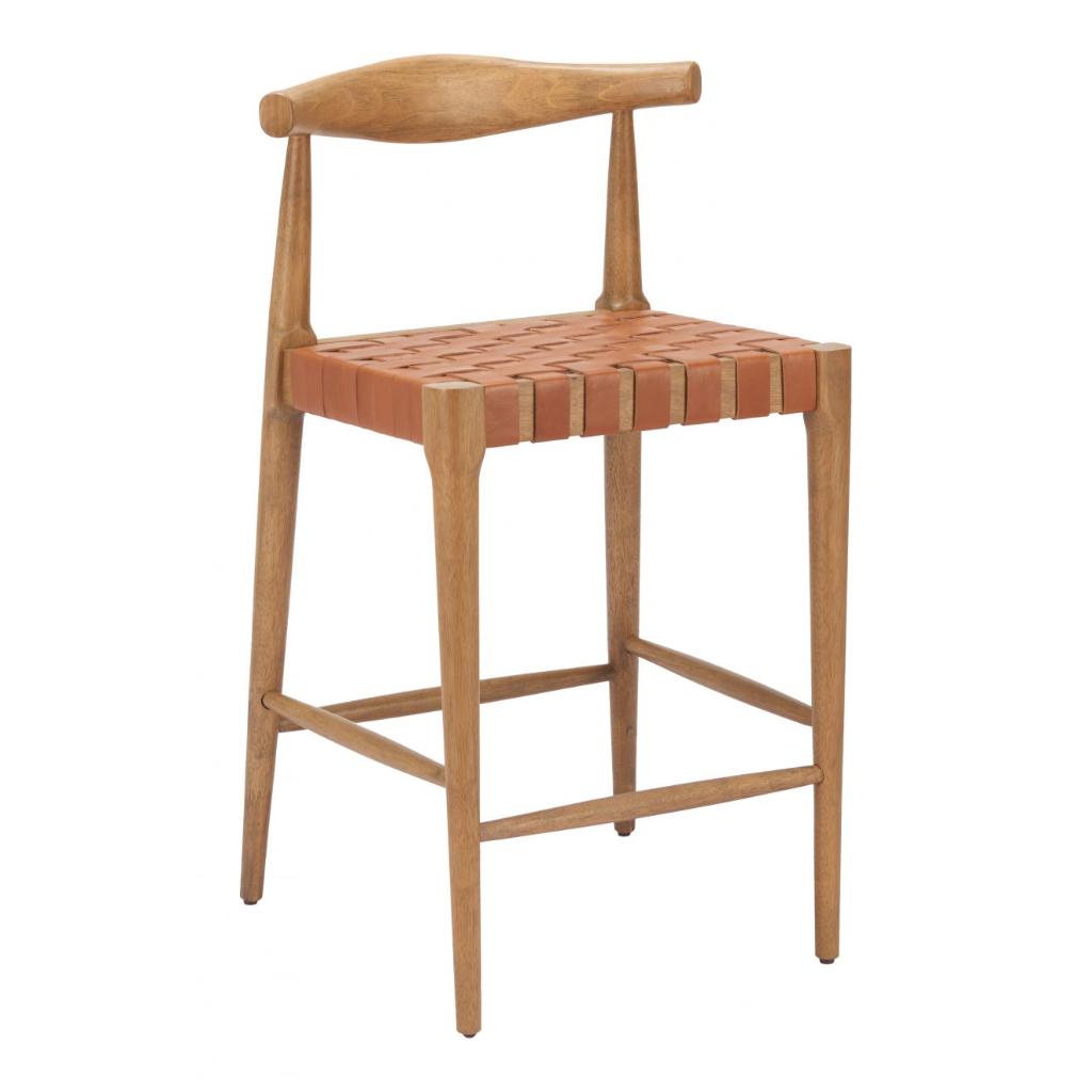 Bandani Tan Leather Counter Stool