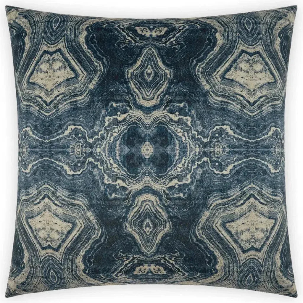 Banding Indigo Blue Throw Pillow With Insert