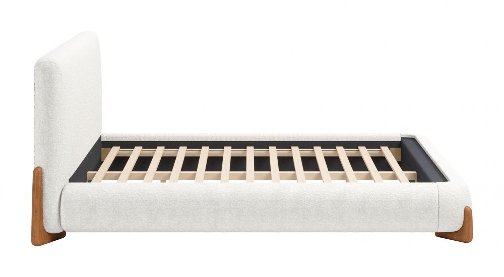 Baris Ivory Textured Fabric Bed