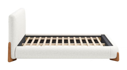 Baris Ivory Textured Fabric Bed