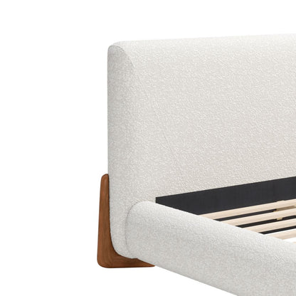 Baris Ivory Textured Fabric Bed
