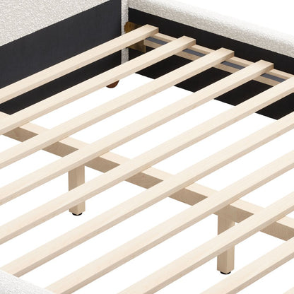 Baris Ivory Textured Fabric Bed