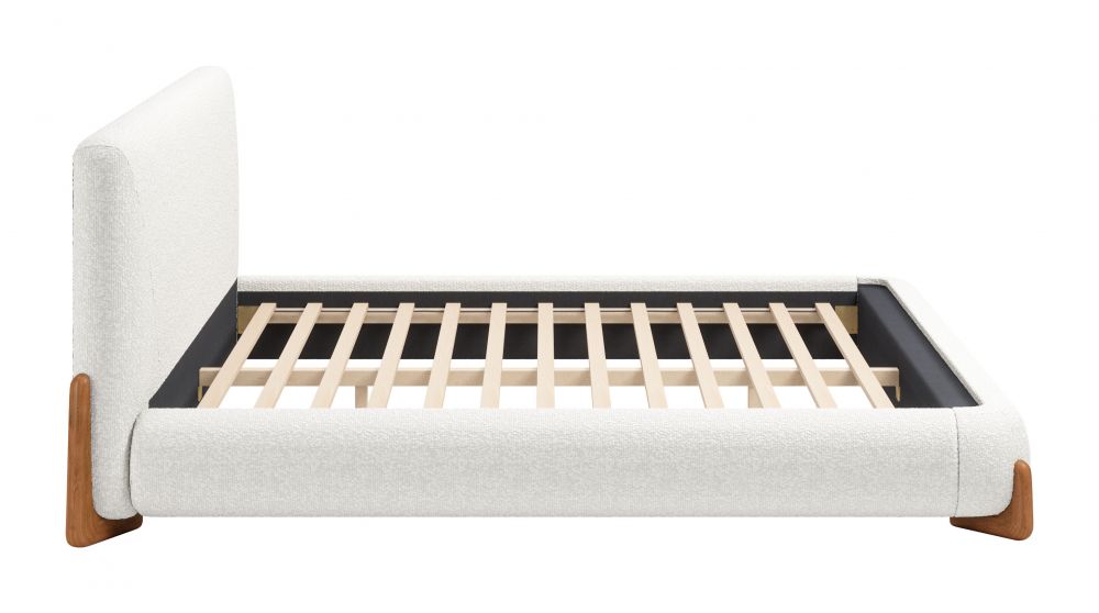 Baris Ivory Textured Fabric Bed
