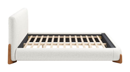 Baris Ivory Textured Fabric Bed