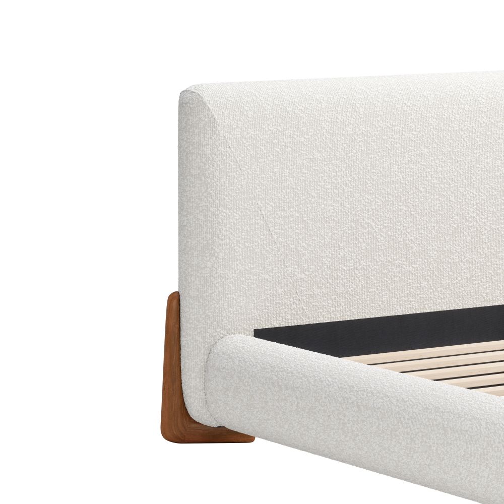 Baris Ivory Textured Fabric Bed