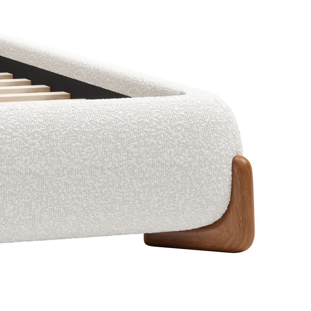 Baris Ivory Textured Fabric Bed
