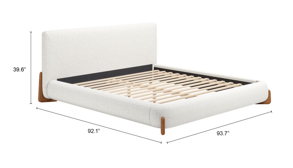 Baris Ivory Textured Fabric Bed
