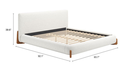 Baris Ivory Textured Fabric Bed