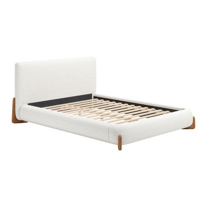 Baris Ivory Textured Fabric Bed