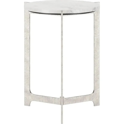 Barmas Marble and Aluminum Round Side Table