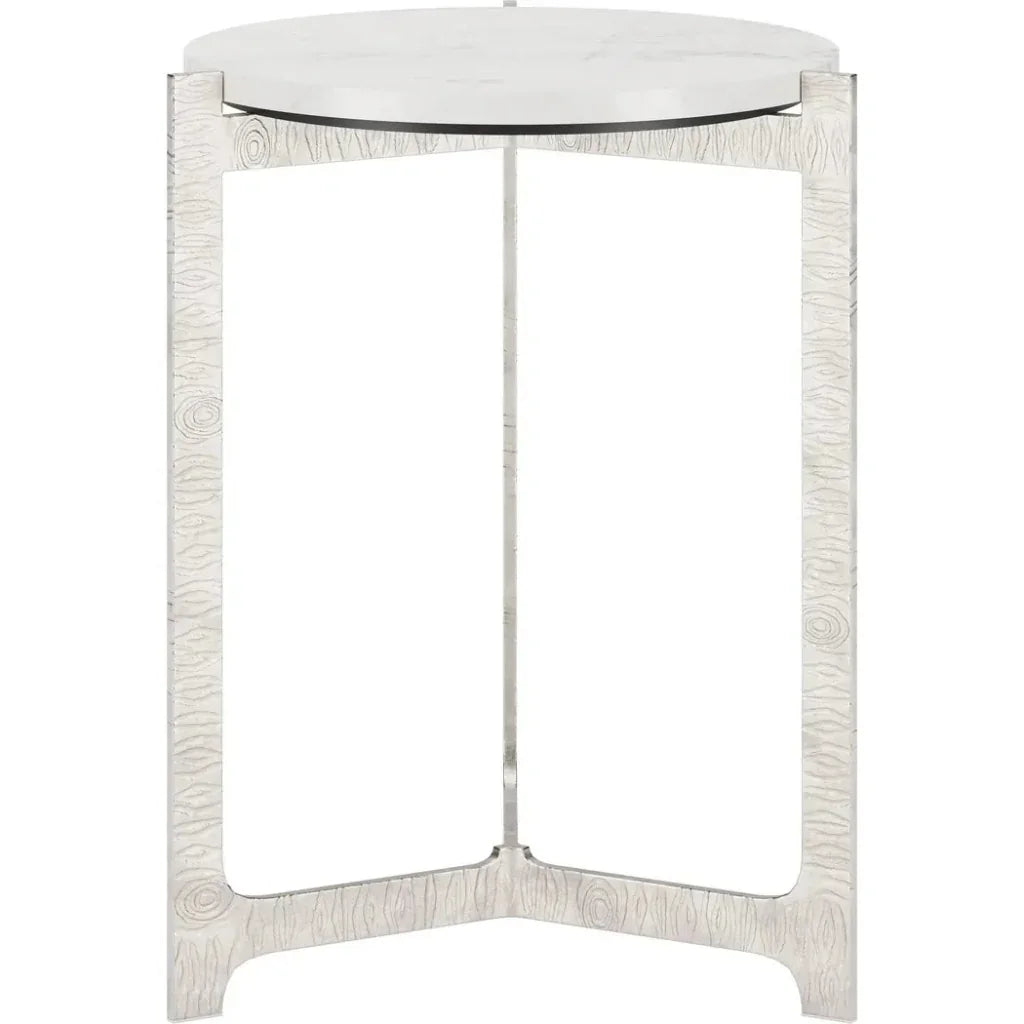 Barmas Marble and Aluminum Round Side Table