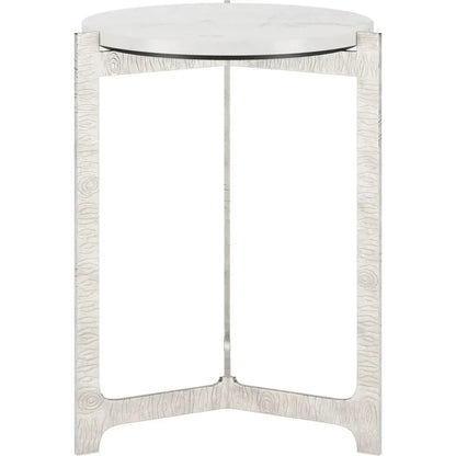 Barmas Marble and Aluminum Round Side Table