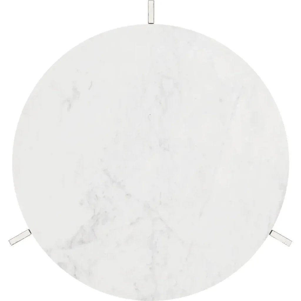 Barmas Marble and Aluminum Round Side Table