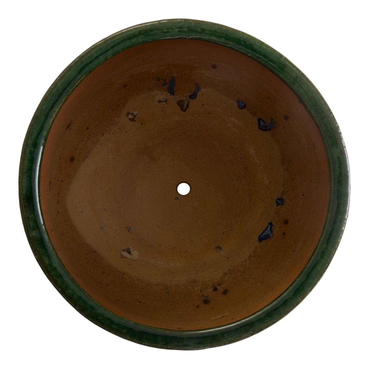 Barrel Green Ceramic Outdoor Planter