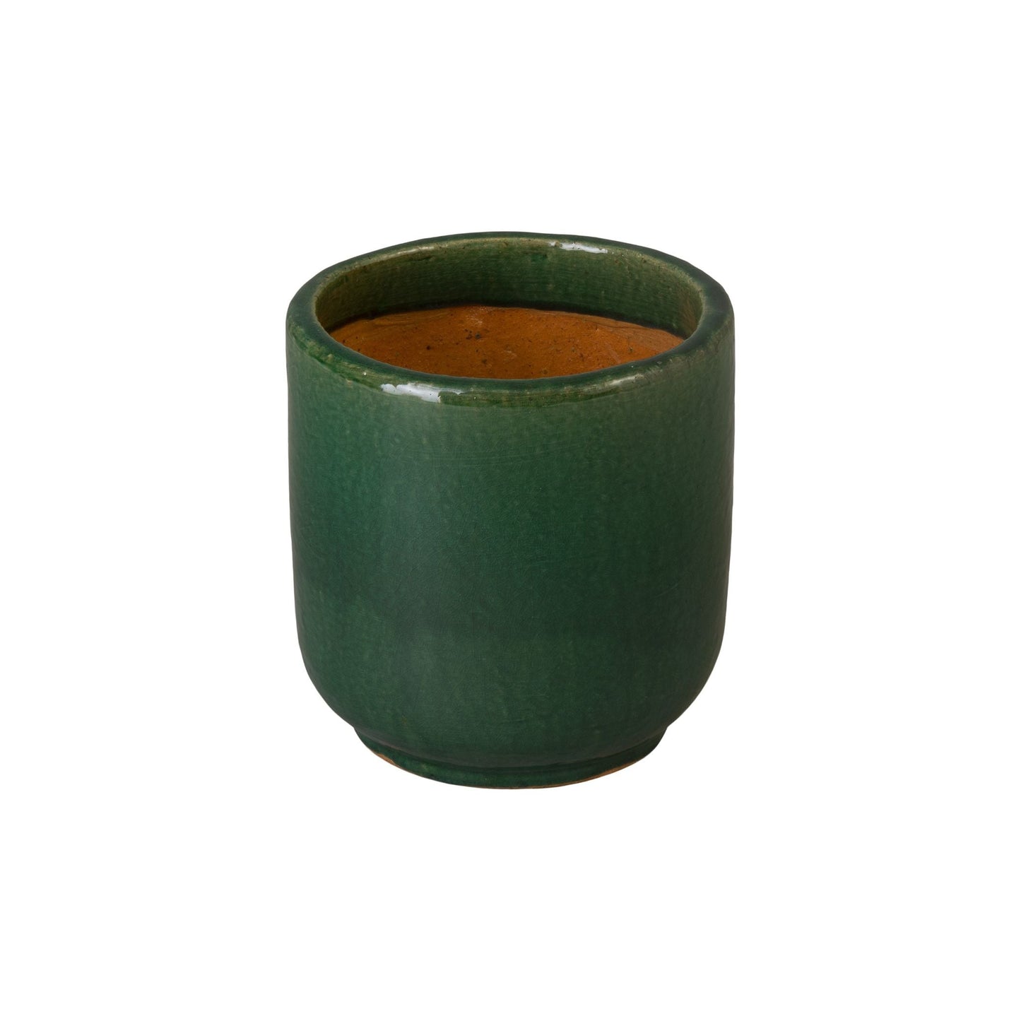 Barrel Green Ceramic Outdoor Planter