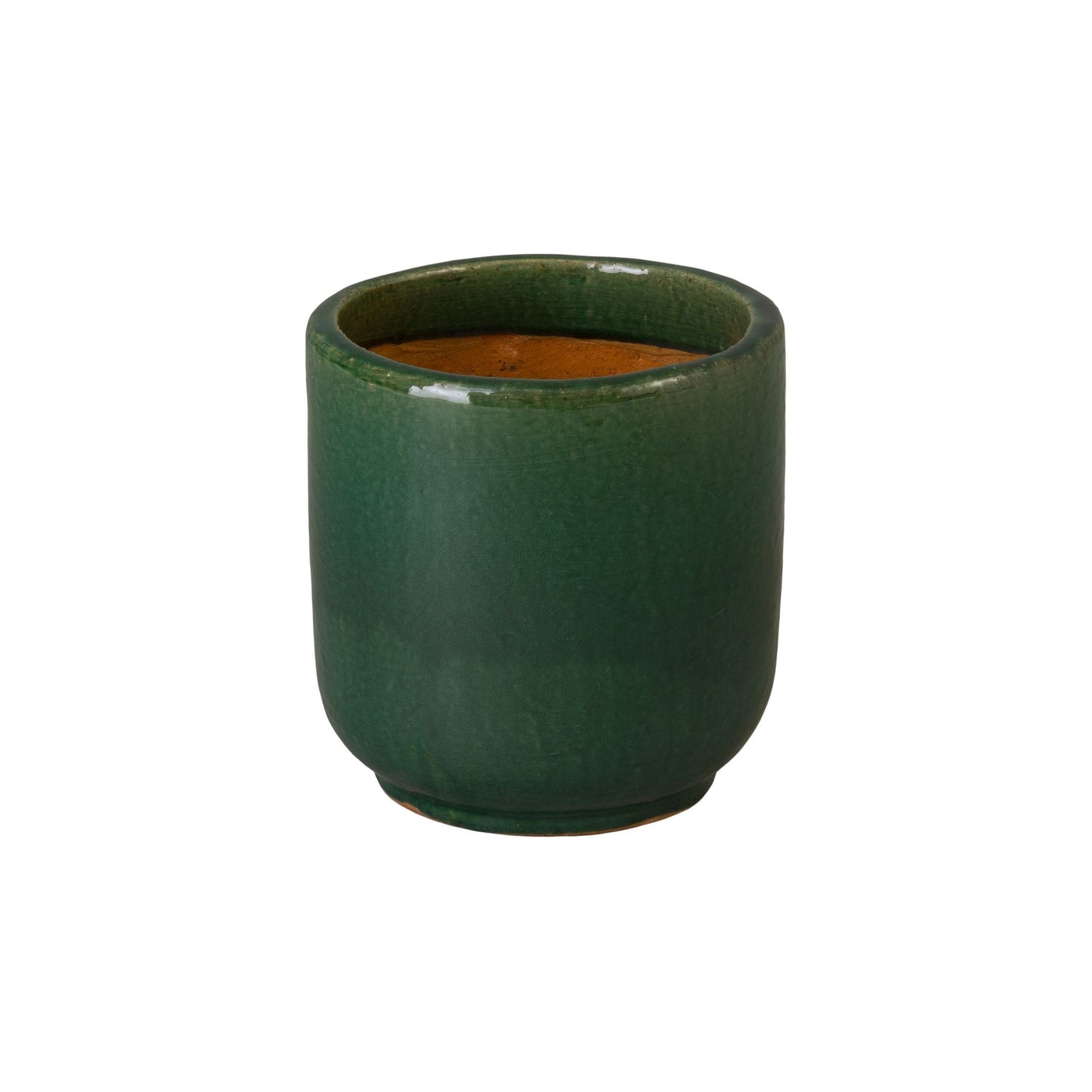 Barrel Green Ceramic Outdoor Planter