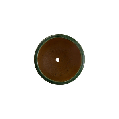 Barrel Green Ceramic Outdoor Planter