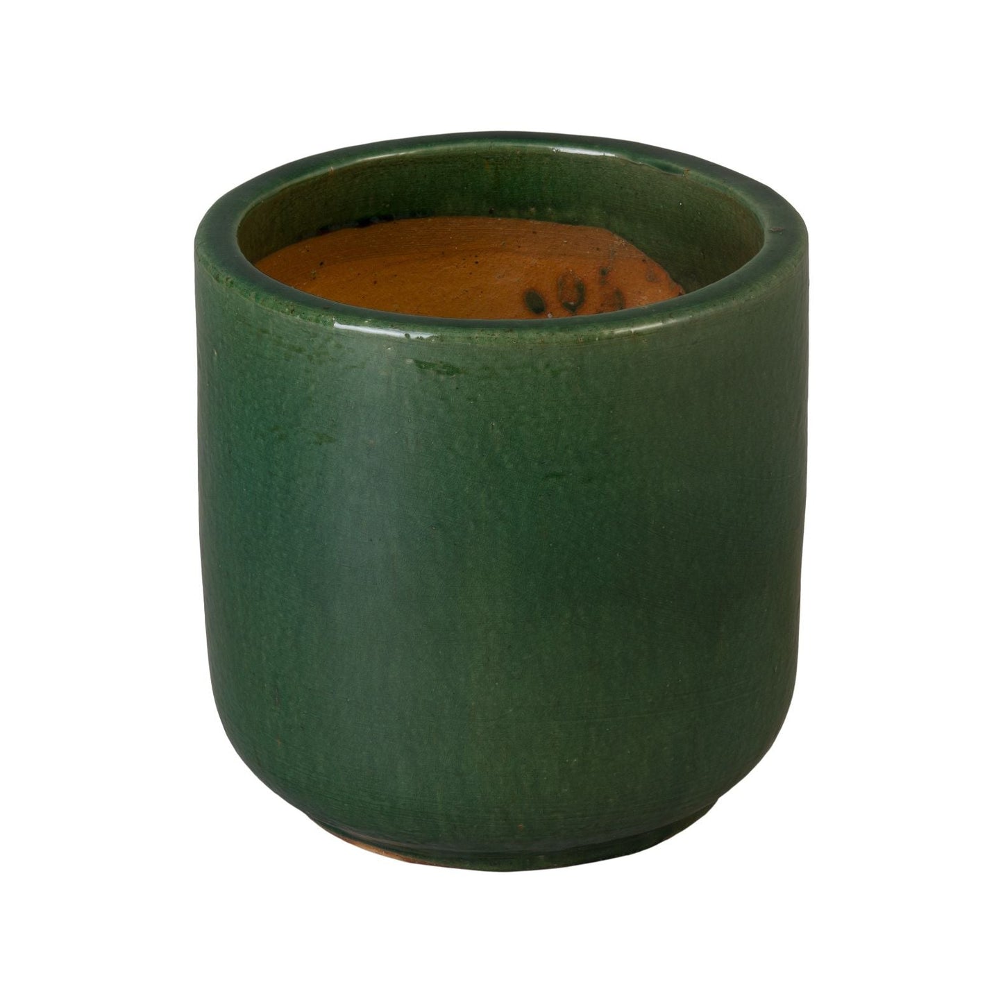 Barrel Green Ceramic Outdoor Planter