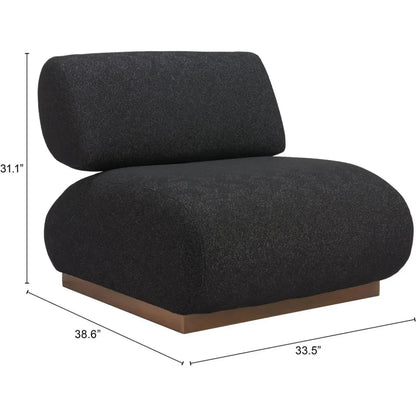 Barsa Black Armless Accent Chair