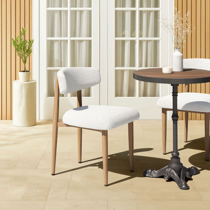 Bege Olefin Fabric Outdoor Dining Chair