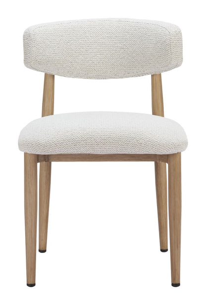 Bege Olefin Fabric Outdoor Dining Chair