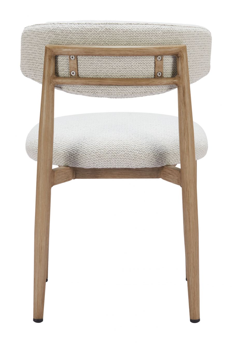 Bege Olefin Fabric Outdoor Dining Chair