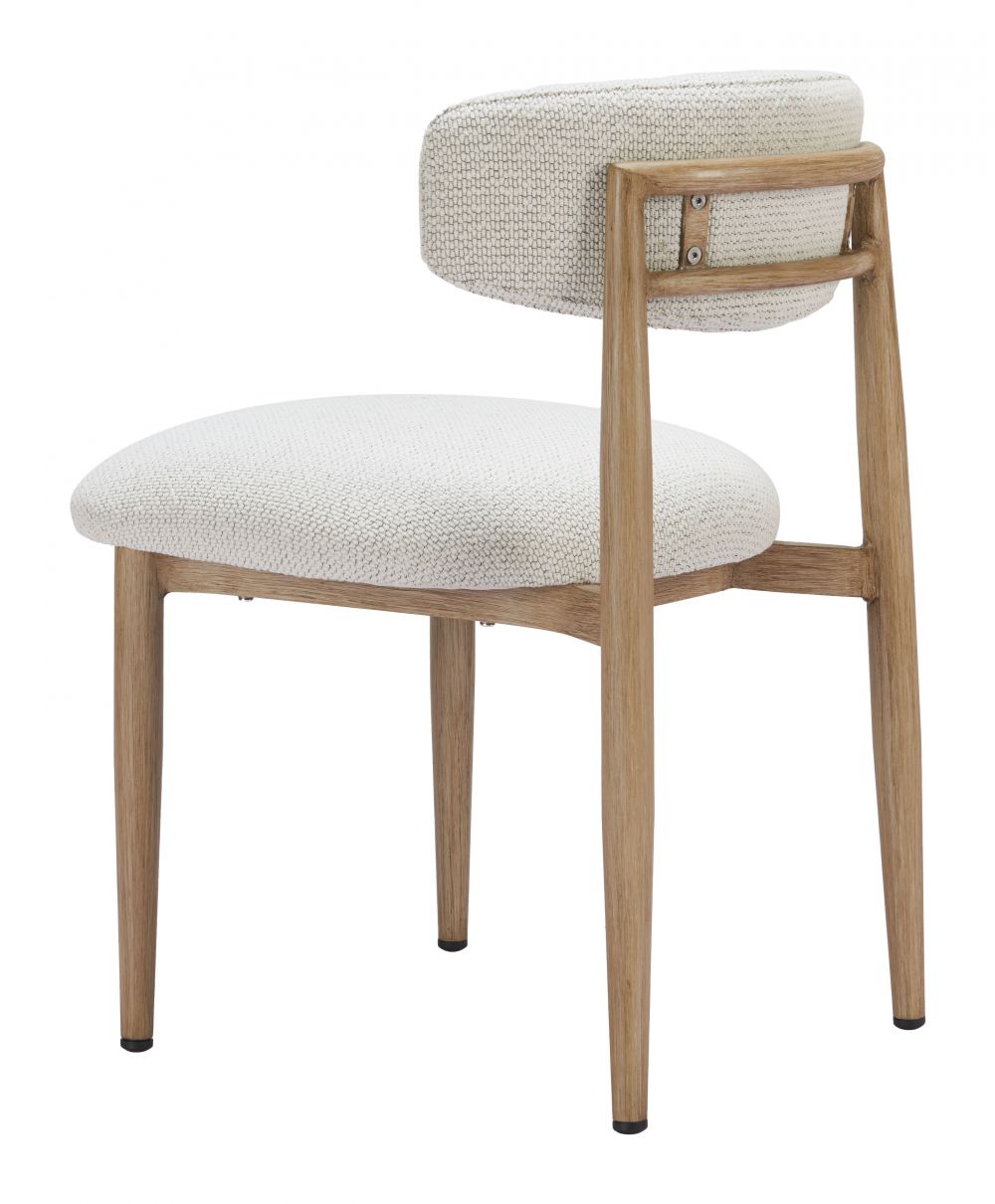 Bege Olefin Fabric Outdoor Dining Chair