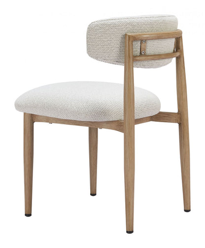 Bege Olefin Fabric Outdoor Dining Chair