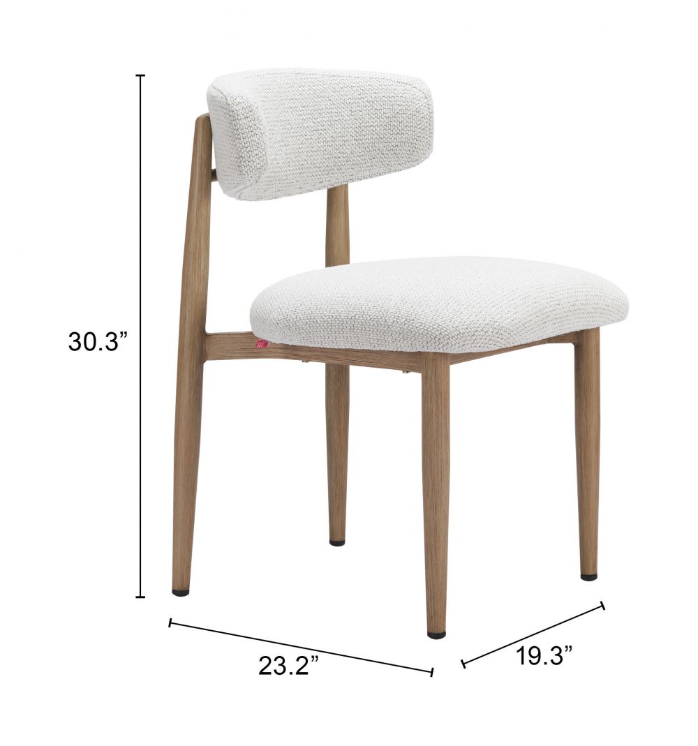 Bege Olefin Fabric Outdoor Dining Chair