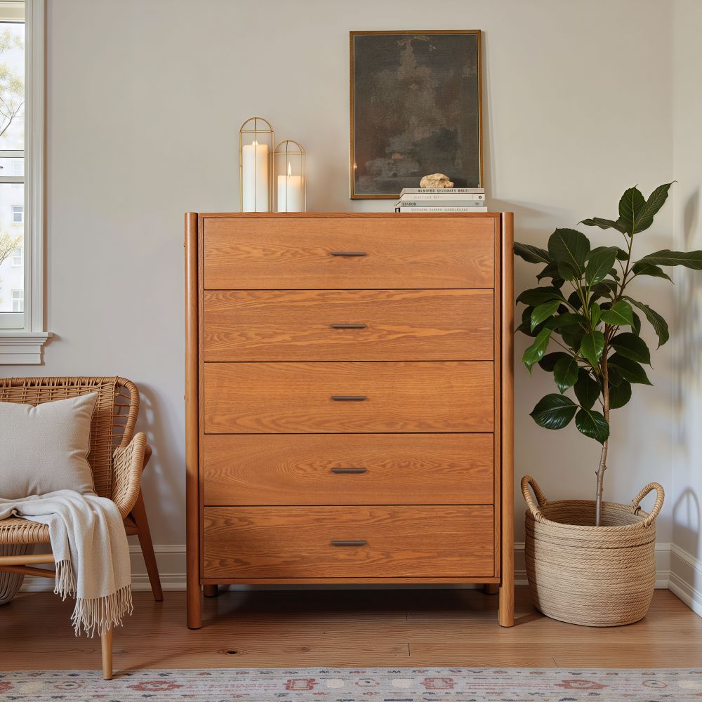 Beleza Five Drawers Wood Chest